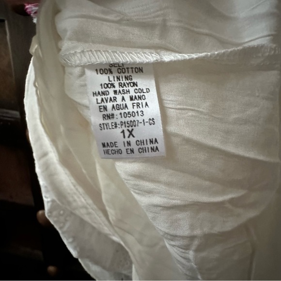 Andree Sz 1X white Tassel Shirt Boho - Picture 5 of 6